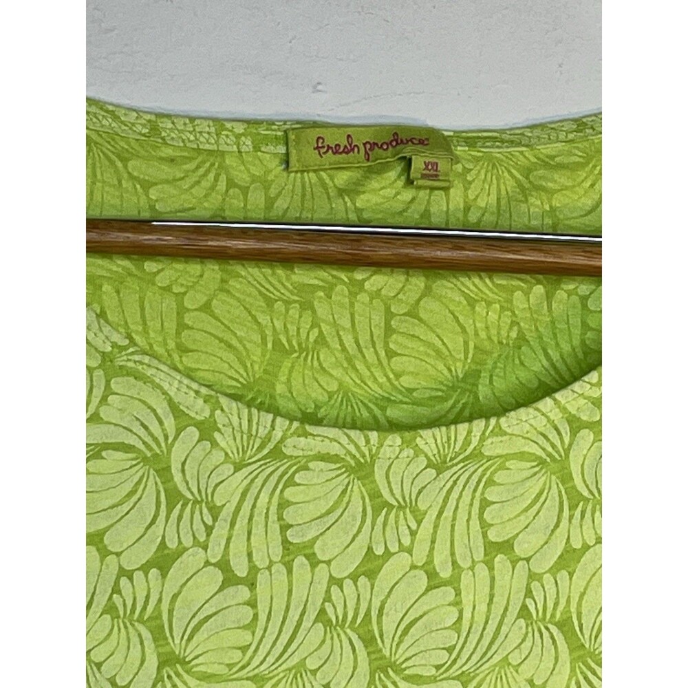 Fresh Produce Plus sz XXL Beachcore resort wear Citrus lime sea shell pattern - Picture 3 of 6